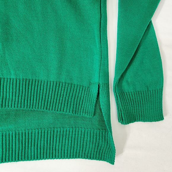 CCK Style Sweater Women Size 46 XXL Green Wool Blend V Neck High Low Lightweight - Picture 7 of 9
